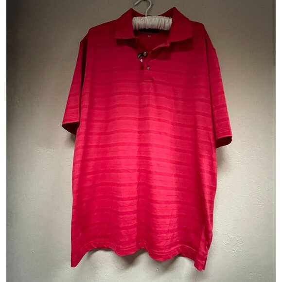 Pebble Beach Performance Men’s Polo Golf Shirt XL Short Sleeve Red Striped New